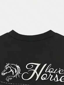 Men's Summer Short Sleeve T-Shirt - Horse Pattern Print "Love Horse" Design, Breathable Crew Neck Casual Top Suitable For Outdoor Activities And Daily Wear, Fashionable And Comfortable Style |   Gift For Horse Enthusiasts - 混合色 - 查看 6