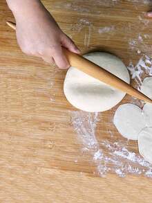1pc Beige Multifunctional Wooden Rolling Pin, Suitable For Baking, Dumplings, Noodles, Etc. - Multicolor - View 4