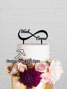 Wedding Cake Topper,Personalized Valentine's Day Cake Topper,Infinity Cake Topper With Two Names,Custom Cake Topper,Personalized Cake Topper,Love Cake Topper,Name Cake Topper - Multicolor - View 2