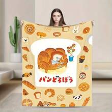 Bread Thief Pan Dorobo Blankets Quality Warm Throw Blanket Winter Travel Home Decor Fashion Bedspread - Kiểu 2 - Xem 1
