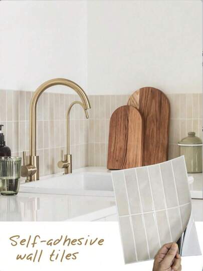 10/30pcs Self-Adhesive Wall Tiles, Heat-Resistant & Easy To Peel Wall Stickers, Waterproof Backsplash Tiles, Suitable For Bathroom, Home Decor, RV Bar Decoration