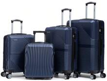 R.Leone Valigia da 1 Fino a Set 4 Trolley Rigido grande, medio, bagaglio a mano 55x40x23 cm Wizz, ITA Airways e bagaglio 45x36x20 cm in ABS 8005 - Blu - Visualizzare 12