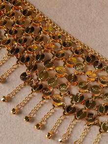 硬币流苏腰带肚脐项链女士民族服装腰带身体饰品配饰 - 彩色 - 查看 7