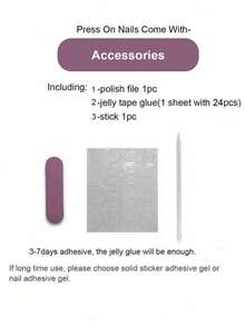 10pcs Handmade Almond-Shaped Nail Art Stickers, Acrylic Nail Decals With 3D Bear, Butterfly, Asymmetrical Line Designs, Suitable For Women & Girls, Party, Wedding, Daily Wear, DIY Manicure, Includes Tool Kit. Handmade Nail Stickers. False Nails. Nail Art Supplies - Chocolate Brown - View 8