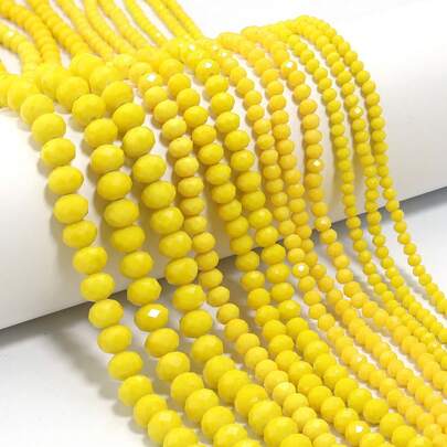 1 pezzo Perle di vetro cristallo sfaccettato giallo, perle distanziatrici rotonde da 3/4/6/8 mm, accessori versatili di moda per la realizzazione di gioielli fai-da-te, per braccialetti dell'amicizia, collane, gioielli funky, charm per telefoni, portachiavi, accessori decorativi