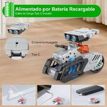 Robot de Juguete Solar Recargable, Juguetes de Proyectos STEM para Adolescentes de 8 a 16 Años, Kit de Experimentos de Construcción de Bricolaje, Alimentado por Energía Solar o Alimentado por Batería,38931859 - Gris Oscuro - Ver 6