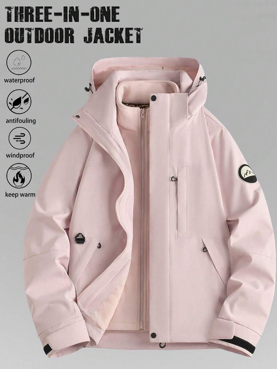 3-In-1 Women Outdoor Jacket Set, Includes Thermal Lined And Windbreaker Outer Shell