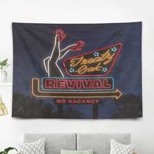Treaty Oak Revival Neon Sign Wall Tapestry – Retro Vintage Home Decor For Bedroom - 彩色 - 查看 7