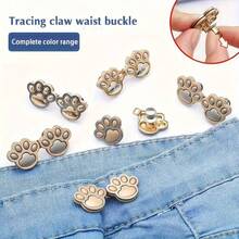 2/4pcs Cat Claw Waist Cincher, No Sewing Or Tools Needed, Adjustable Waist Button Clips, Jeans Skirt Waist Fixers, Make Waist Slimmer, Shiny Silver Detachable Buckle, Reusable Adjustable Brooch Clips, Women Fashion Detachable Pant Clips Waist Accessories
