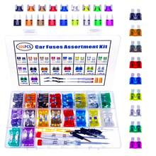 306件套标准/中型/迷你型汽车刀片式保险丝套装，带测试笔 - 通用型汽车保险丝