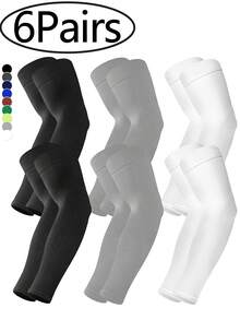 6 pares de mangas para brazos para hombres y mujeres, mangas de verano ligeras y delgadas, mangas de compresión para cubrir los brazos para hombres que trabajan, mangas para el sol para hombres con protección UV y para cubrir tatuajes - Mangas para el sol para hombres, mujeres y jóvenes - B - Ver 15