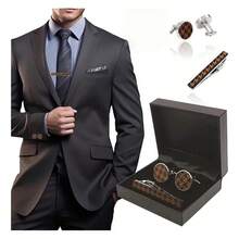 TendenciaPisacorbata Clips Y Mancuernillas Gemelos Con Caja De RegaloCalidad premium - Patrón de celosía - Ver 10