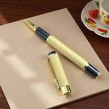 An Elegant Golden-Tipped Ballpoint Pen/A Smooth Signature Pen For Writing/A Fashionable Business Office Signature Pen/A High-End Executive Pen For Both Men And Women/A Student Calligraphy Practice Pen/A Replaceable Signature Pen - Gold - View 6
