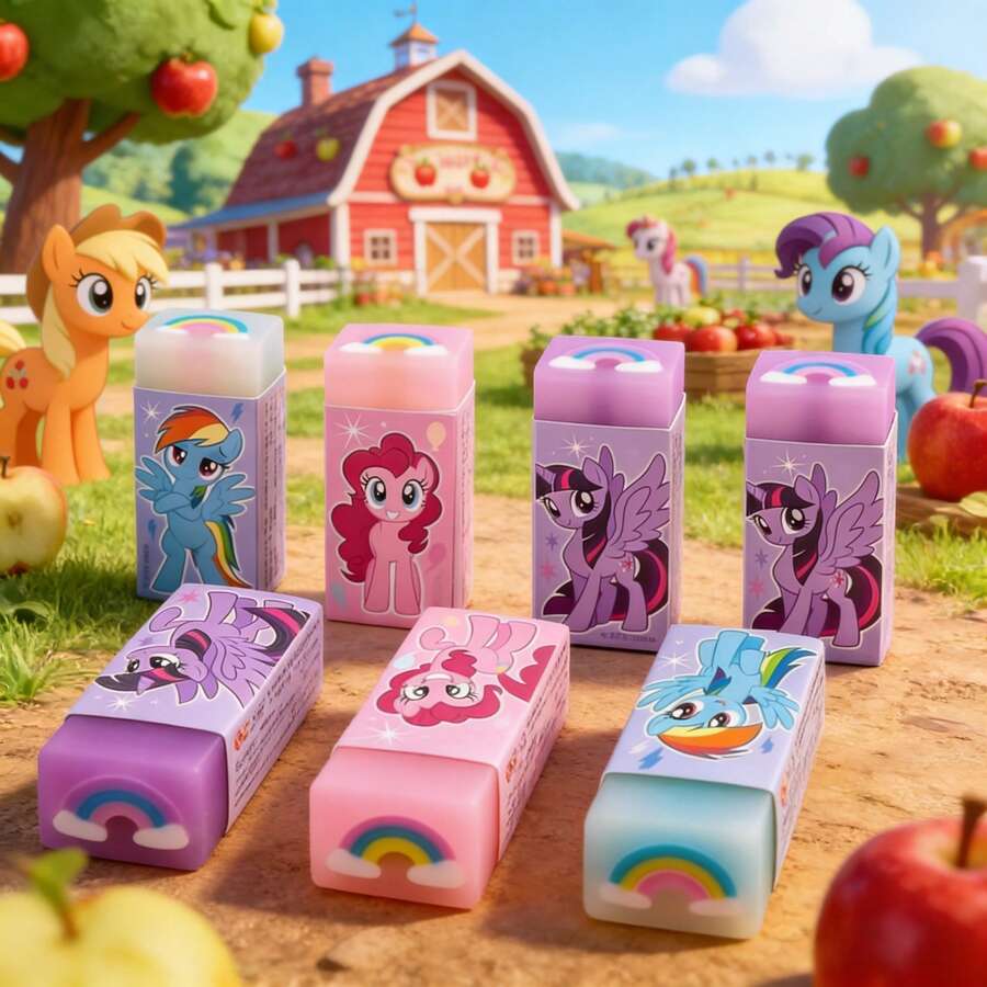1 pieza/3 piezas Borradores de sándwich de My Little Pony, hechos de material de goma, fáciles de limpiar, sin migas, alta flexibilidad y durabilidad, se pueden cortar libremente, ideales para estudiantes y suministros de oficina, esenciales para dibujar, adecuados como recompensas en el aula y regalos de fiesta. - Multicolor - Ver 1