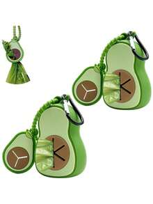 1pc Avocado Dog Poop Bag Holder With Adjustable Silicone Belt Attachment And Dog Poop Bag Clip For Cleaning - Multicolor - View 2