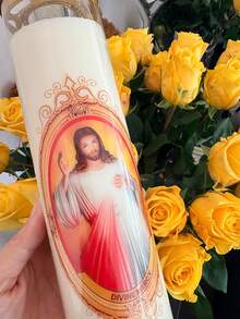 7-Day Burning Religious Candles, Custom Church Candles - White - View 4