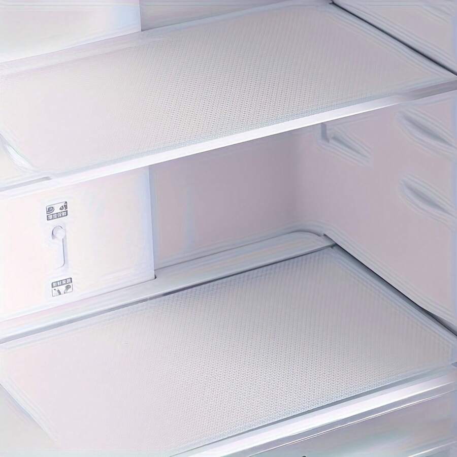 Non-Slip Silicone Refrigerator Mat (Non-Food Contact Surface) - Compatible With Heavy-Duty Cooling Systems (No Residue/Easy To Clean) - Space-Saving Refrigerator Shelves, Drawers, And Cabinet Liners - Durable Multi-Functional Home Appliance Accessories - Light Blue * 4 Sheets - View 1