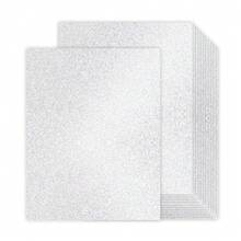 30 Sheets Silver Glitter Cardstock 8.5 X 11 Inches, Heavyweight 230gsm Premium Sparkling Card Stock Paper For Card MaFKing DIY Craft Party Decoration Schoolsss Student Supplies (Silver) - 銀色 - 查看 1