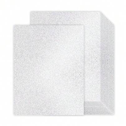 30 Sheets Silver Glitter Cardstock 8.5 X 11 Inches, Heavyweight 230gsm Premium Sparkling Card Stock Paper For Card MaFKing DIY Craft Party Decoration Schoolsss Student Supplies (Silver)