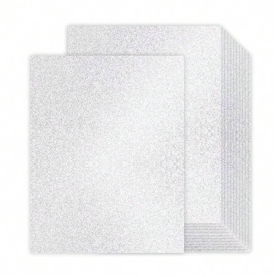30 Sheets Silver Glitter Cardstock 8.5 X 11 Inches, Heavyweight 230gsm Premium Sparkling Card Stock Paper For Card MaFKing DIY Craft Party Decoration Schoolsss Student Supplies (Silver) - 銀色 - 查看 1