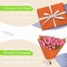 SMART&CASUAL 15\ X 450\ (37.5') Kraft Paper Roll For Art Craft Supplies Gift Wrapping Moving PacFKing  Painting Drawing Paint Easel Poster Chart Paper (OrangeRed, 15\ W X 450\ L (37.5')) - 橘紅色 - 查看 5