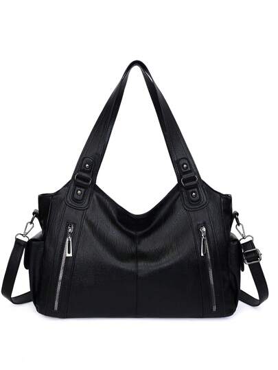 Waterproof Business Casual PU Handbag, Multi-Pocket Design With Compartment, Multifunctional Shoulder Crossbody Bag, Suitable For Young Girls, Female College Students, White-Collar And Career Starters, Perfect For Work, Business Commute, Shopping, Outdoor Travel And School, Large Capacity Women's Bag, New Fashion Large Capacity Women's Bag, New Women's Handbag