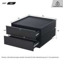 Funktionaler Couchtisch Für Das Wohnzimmer, 360° Drehbar, Drehbare Tischplatte Mit 2 Ablagen Und Stauraum, Gestell Wohnzimmerbeistelltisch Schwarz, 60*60*38 Cm - Black - View 2