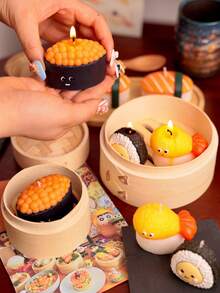 1 Set Japanese Sushi Scented Candles, Romantic Atmosphere Decor, High-End Photoshoot Props, Suitable For Holidays, Festivals, Valentine's Day, Ramadan, Easter, Mother's Day, Christmas, Halloween, New Year, Memorable Gifts For Family And Friends - Multicolor - View 10