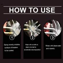 Universal Car Metal Rust Remover And Protective Spray, Iron Conversion Agent Spray, Metal Rust Remover, Suitable For Car Parts, Tires, Rims, Doors, Etc., Effectively Removes Rust And Repairs