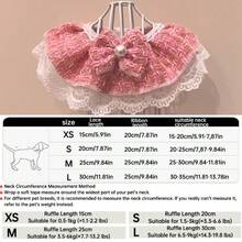 1pc Handmade Lace Trim Pet Bib/Faux Pearl Bow Tie - Princess Style - Adjustable Length - Cat Collar Dog Bib/Pet Scarf Bib/Dog Drool Bib/Pet Accessory - Spring New Arrival - Watermelon Pink - View 15