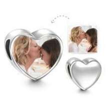 1件心形刻字照片吊坠项链，可定制照片，个性化女士项链吊坠，银色，生日、周年纪念日、圣诞节、情人节、新年及其他节日的绝佳礼物