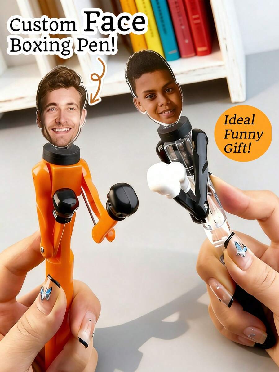 1/3/5 Customized Boxing Pattern Pen - Personalized Stationery For Students | Creative Desk Supplies, School Gifts, Teacher's Day Gifts, Back To School Gifts. Customized Boxing Pattern Stress Relief Pen - Interactive Boxing Design, Suitable For Children, School And Home Desk Use, Ideal Fun Gift