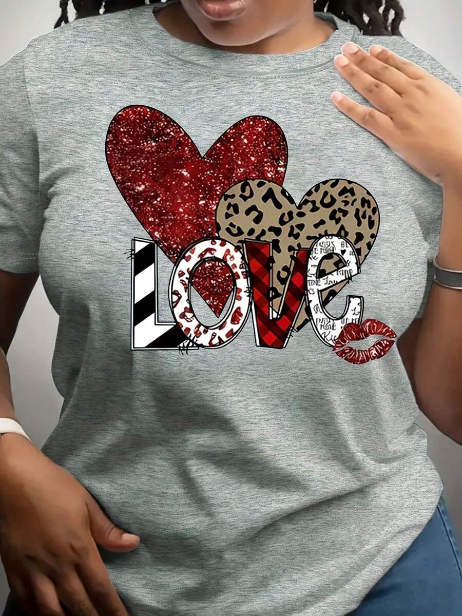 AMOR dos labios en forma de corazón - Gris Claro - Ver 1