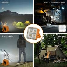 1pc Outdoor Solar Powered Lamp, Portable Camping Lantern With Built-In 2pcs 18650 1200mAh Rechargeable Batteries, Solar Panel Charging Zero Power Consumption Emergency Light, Solar LED Camping Light, Tent Light, Emergency Light, Searchlight - Magnetic Multi-Function, IP66 Waterproof, Suitable For Power Outage, Outdoor, Home Travel, Camping, Fishing And Night Market Lighting - Christmas Gift, Christmas Eve, Christmas Decoration - trái cam - Xem 7