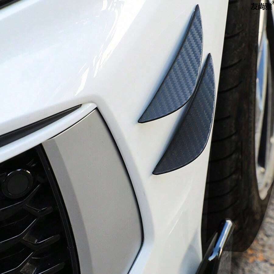 Universal Car Front Bumper Lip Trim - Diffuser Splitter Fin Air Blade Side Skirt Chin Spoiler Body Kit - A - View 1