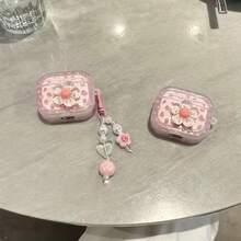 Ins Style Niche Flower Forairpods4 Protective Case Forairpodspro2 Wireless Bluetooth Earphone Case Forairpods3, Suitable As A Gift For Friends, Cute Three-Dimensional Love Suitable For AAirPods 1/2 Generation Protective Case Apple Wireless Bluetooth Earphone Case, Fashionable Earphone Case | Protective Case, AAirpod Protective Case - Multicolor - View 6