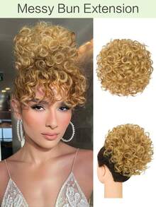 Messy Bun Hair Piece For Women 80g Elastic Drawstring Loose Wave Curly Hair Buns HairPiece Synthetic Hair Bun Hair Extensions For Women Daily Use - Multicolor - View 11