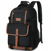 NEWHEY 15.6 Inch Men's Travel Laptop Backpack, Large Capacity, Water-Resistant, TSA Friendly, Suitable For University Students - Black - View 10