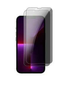 2pcs Privacy Anti-Fingerprint Anti-Oil Tempered Glass Screen Protector, Compatible With IPhone 7/8/7Plus/8Plus/X/XS/XR/13/14/15/15 Pro Max/16/16 Pro/16 Plus/16 Pro Max/16e/17/17 Air/17 Pro/17 Pro Max - Black - View 32