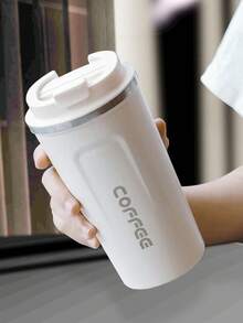 1pc 510ml Portable Latte Coffee Cup, Travel Water Bottle, Stainless Steel Iced Tea Cup, Vacuum Insulated Tumbler, Flat Bottom Cup, Double Wall Stainless Steel , Vacuum Flask, Car Cup, Suitable For Travel, Portable Elegant Latte Cup For Men And Women, High-End Portable Cup - Also Suitable For Milk, Coffee, Tea, Juice, Ideal For Work, Study, Graduation Season, Best Gift, Back To School Season - Multicolor - View 6