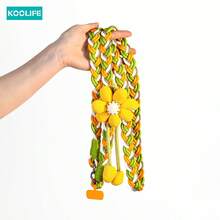 Koolife 向日葵图案斜挎手机挂绳，三股扭纹编织宽幅面料，INS风耐用防磨带，户外防丢免提挂绳，适合日常使用和旅行，兼容所有安卓及大多数智能手机，送给母亲、家人、朋友的生日、节日礼物 - 彩色 - 查看 10