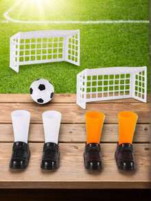 7件套手指足球游戏套装，含2个迷你球门，趣味家庭聚会手指足球玩具，减压桌面互动体育游戏，派对礼物，生日礼物 - 彩色 - 查看 3