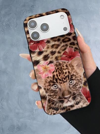 1个时尚个性化野性甜美豹纹花卉图案手机壳：这款手机壳设计醒目，手感柔软舒适，防水耐用，兼容 17、16、15、14、13、12、11、Plus/Pro/ProMax/X/XR/XSMax系列，是新年、情人节、复活节、愚人节、生日和周年纪念日送给家人、朋友、爱人和同事的最佳礼物。