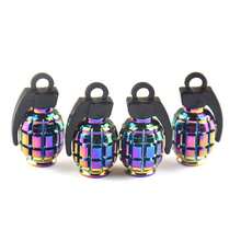 1pc Mountain Bike Valve Cap, Motorcycle Car Bicycle Colorful Aluminum Alloy Valve Cap - Multicolor - View 5