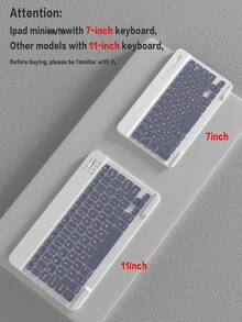 可拆卸无线蓝牙键盘保护套，兼容iPad，支持自动休眠/唤醒功能，内置150mAh电池，超薄轻巧支架，带笔槽 - 紫灰色 - 淡紫色 - 查看 11