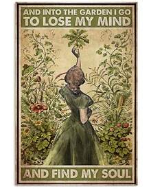 Vintage Metal Tin Sign And Into The Garden I Go To Lose My Mind And Find My Soul Retro Tin Hippie Girl Poster Vintage Sign For H - 彩色 - 查看 2