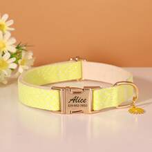 Customized Daisy Pendant Nylon Pet Collar With Engraved ID Tag, Adjustable Anti-Lost Collar, Matching Leash, Personalized Gift - Multicolor - View 15