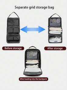 Mochila de gran capacidad para exteriores, mochila ligera para viajes/negocios, de tela de nailon expandible para estudiantes universitarios - A - Ver 3