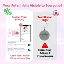 Pawview Silent Silicone Dog Name Tags Personalized For Pets With Bow Tie Style, Slide On Dog ID Tag With QR Code & NFC - Scan QR For Instant Location Alert, Emergency Contact,Pet Profile - 粉色 - 查看 4