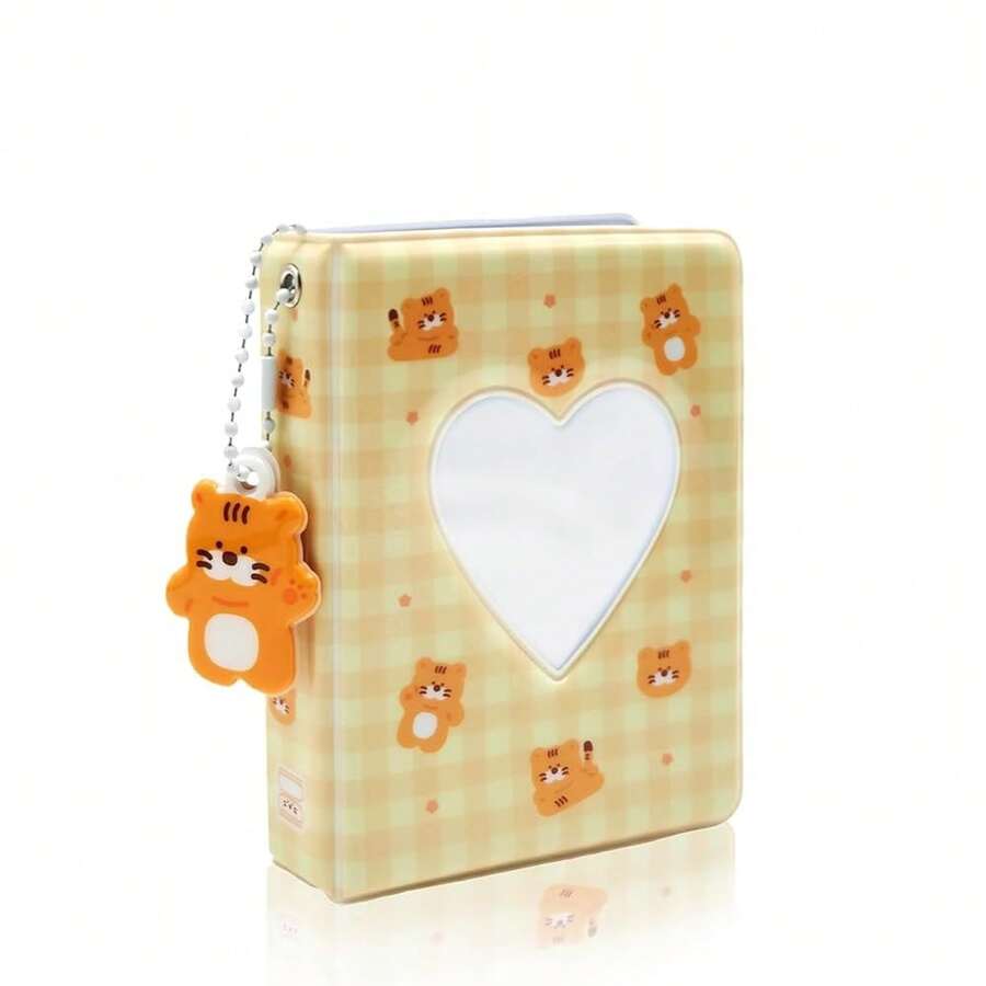 Mini Photo Album For Fujifilm Instax Mini Film, Ideal For 2x3 Photos, K Photocard Binder With Heart Cutout Cover, Hanging Hole For Pendant, 40 Pockets, 6 Styles, Pocket-Size Album (Yellow) - 黃色 - 查看 1